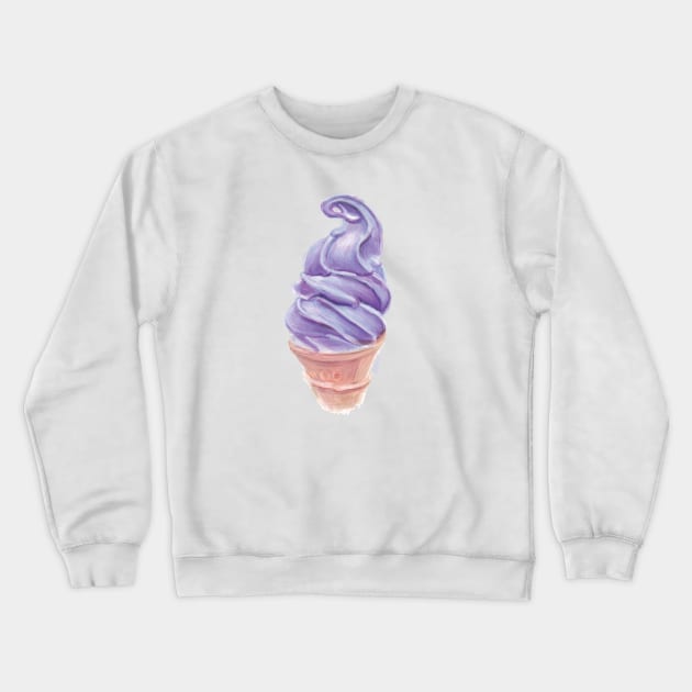 Purple Pencil-drawn Ice Cream Cone Crewneck Sweatshirt by colourofoctober